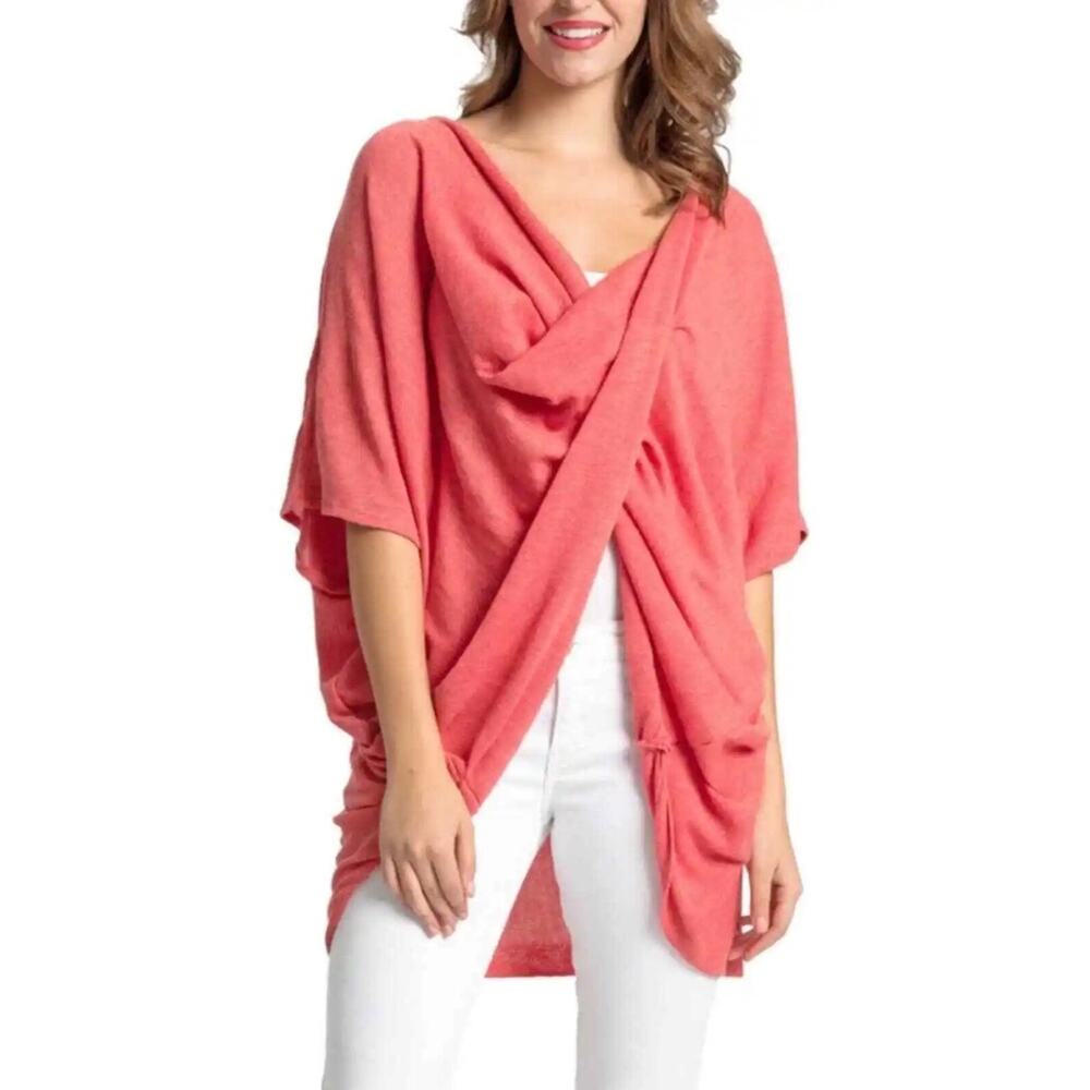 Save The Ocean Apparel Lagenlook Recycled Coral Twist Poncho Top One Size XL Lrg